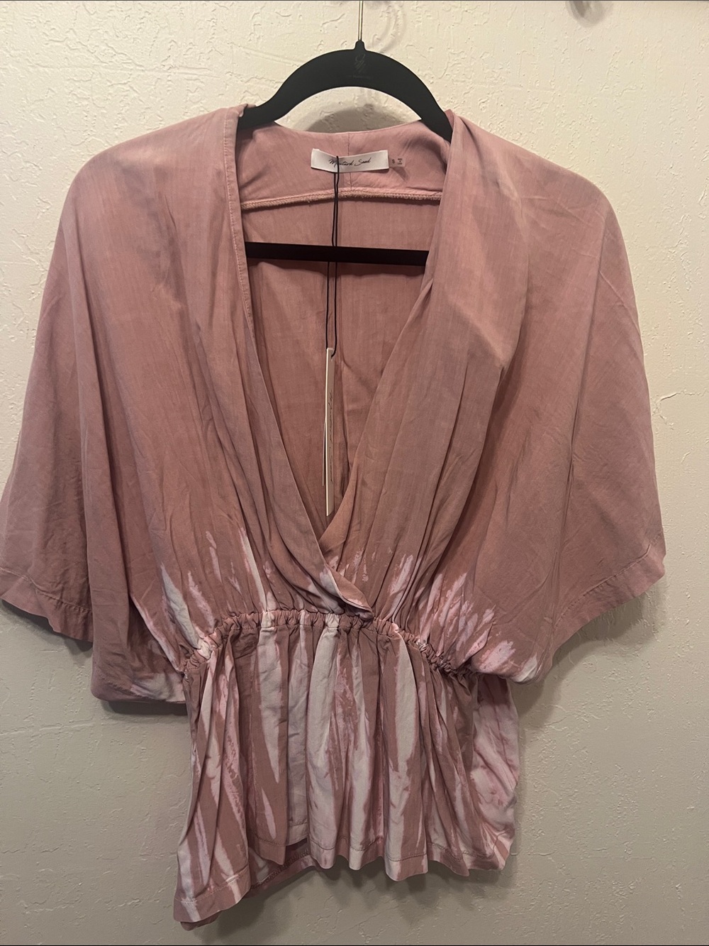 Mustard Seed Dusty Rose Tie-Dye Blouse
